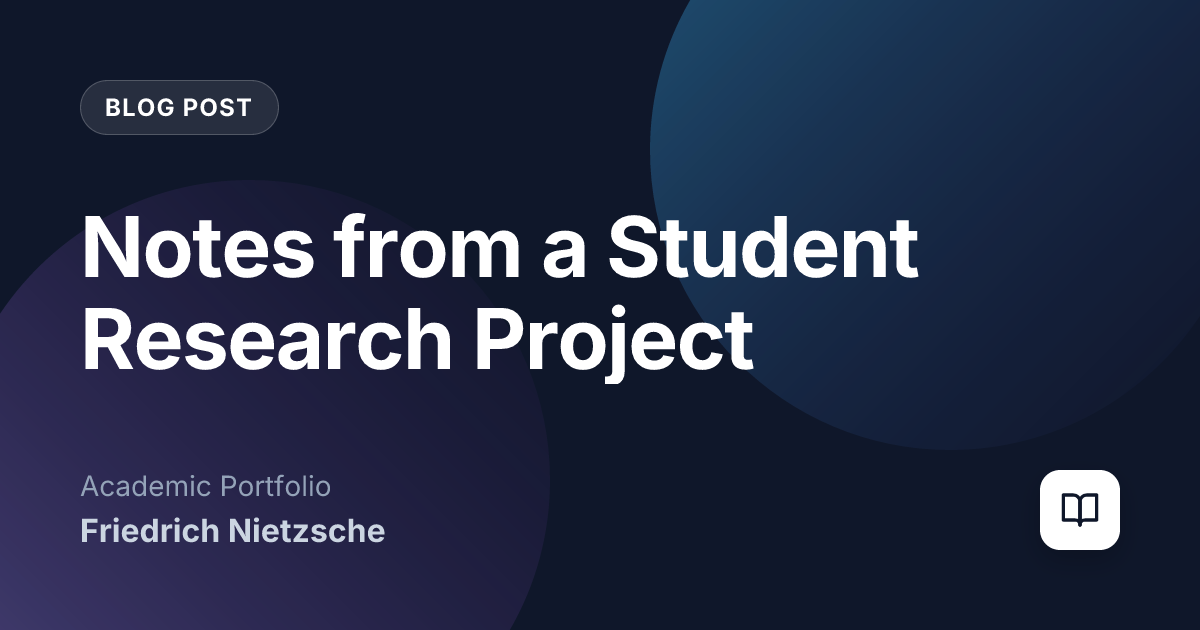 Notes from a Student Research Project